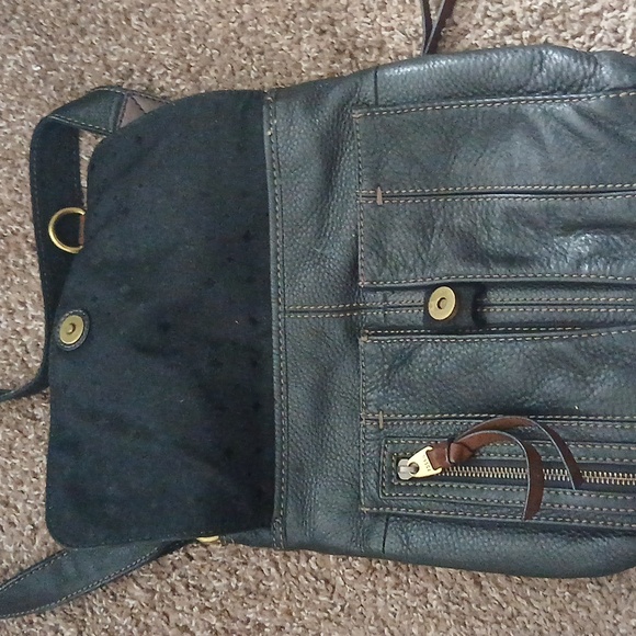 Fossil black leather messager bag - Picture 4 of 16